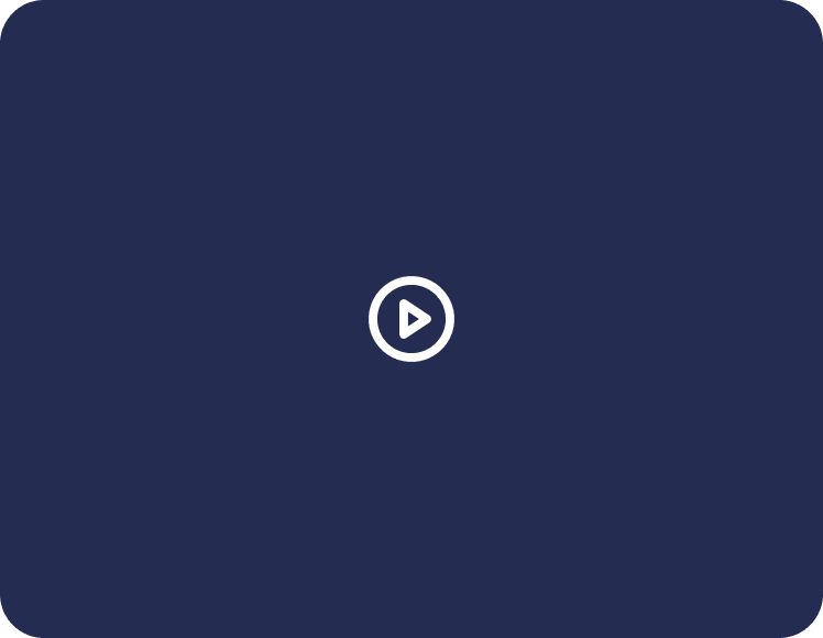 Dark blue screen with a centered play icon in a rounded rectangle