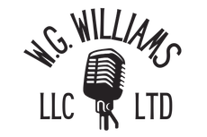W.G. Williams LLC LTD logo with a black vintage microphone icon on white background