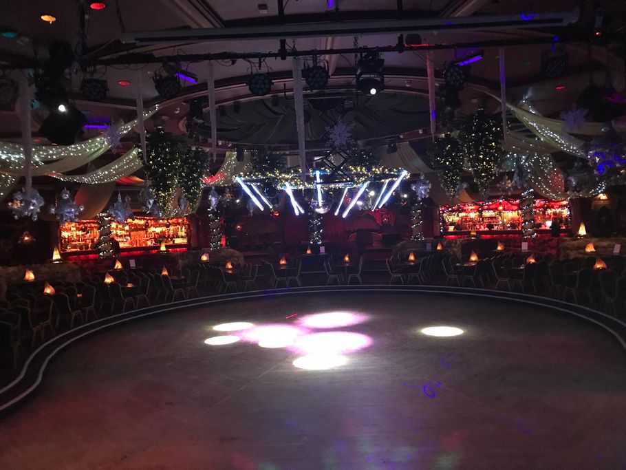 We provide lighting for a very large ballroom..