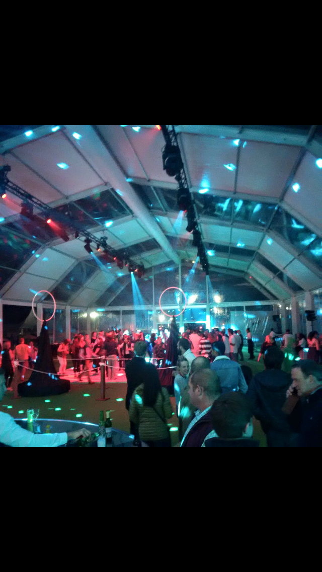 Guests dancing in a huge event location
