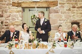 Speeches from the top wedding table.