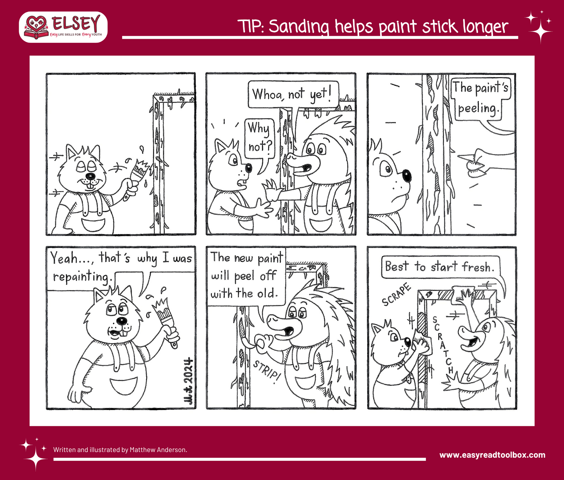Painting the door frame comic