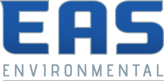 Logo for EAS Environmental in blue and gray.