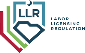 LLR logo with square frame, diamond shape, and Labor Licensing Regulation text.