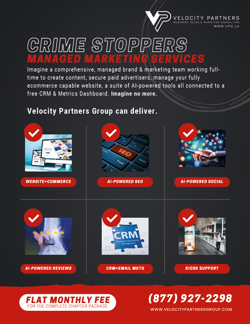 Crime Stoppers Digital Marketing  services & support from Velocity Partners Group