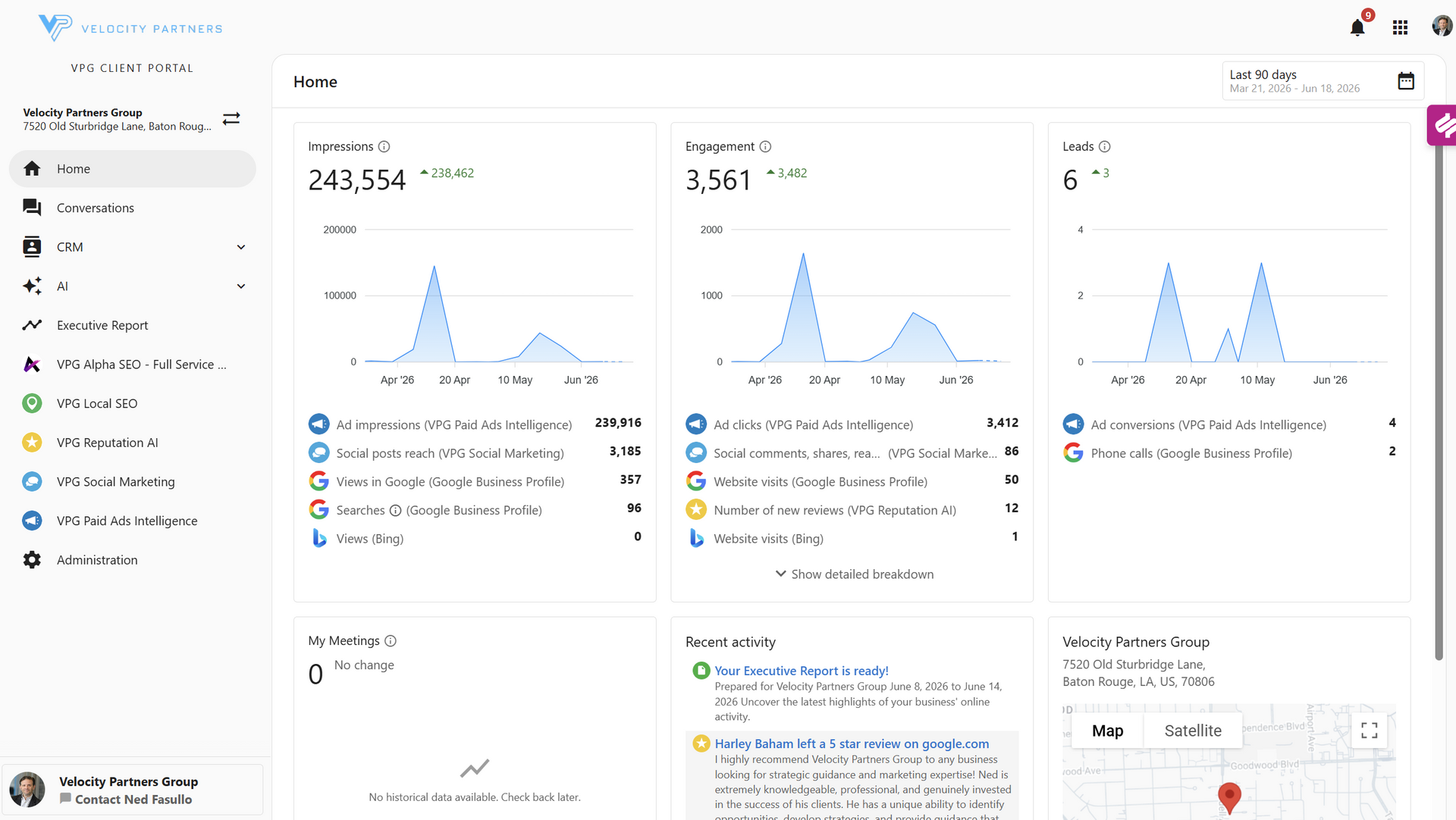 VPG Client Portal - Includes free CRM, Real-time ROI from SEO, SEM and free Email Marketing tool for starters!