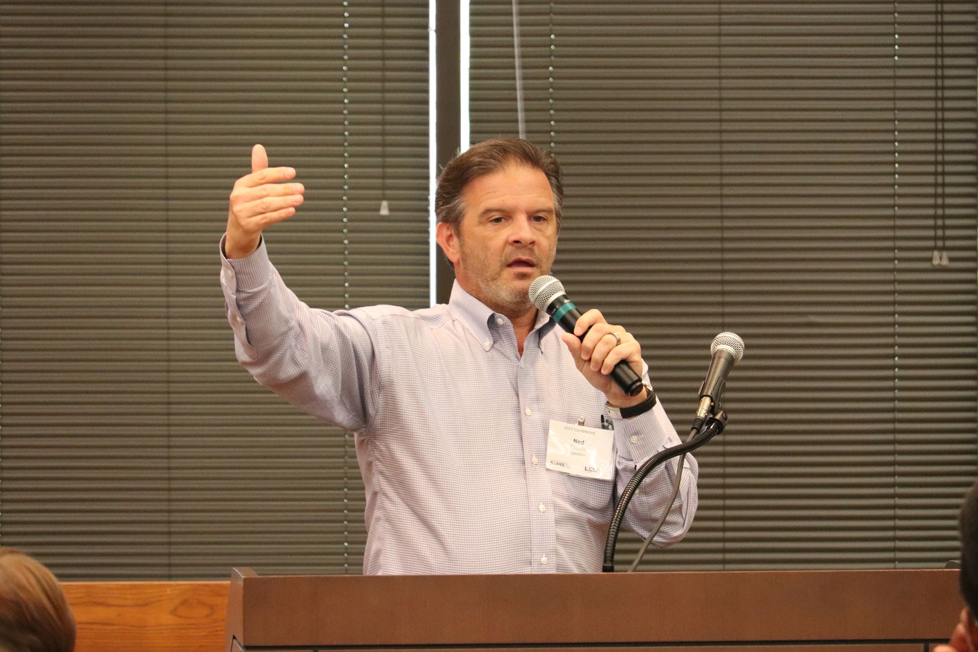 Ned Fasullo with Velocity Partners Group speaking to the members of LANO.