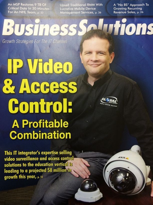 Ned Fasullo with Velocity Partners Group on cover of Business Solutions Magazine