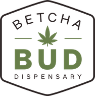Betcha Bud Dispensary logo in green and black with a cannabis leaf in the center