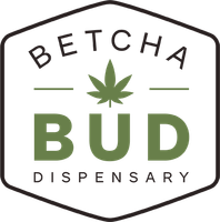 Betcha Bud Dispensary logo in green and black with a cannabis leaf in the center