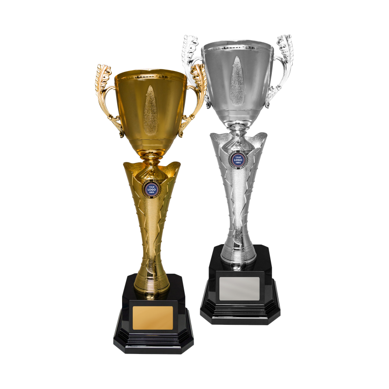 Various awards and desk accessories, including a silver tray, clock, and engraved plaques — NQ Plaques & Trophies In Mount Isa, QLD