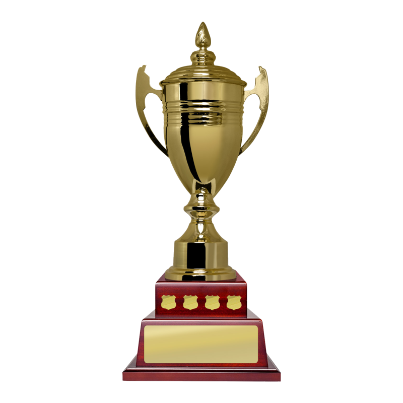 Various awards and desk accessories, including a silver tray, clock, and engraved plaques — NQ Plaques & Trophies In Mount Isa, QLD