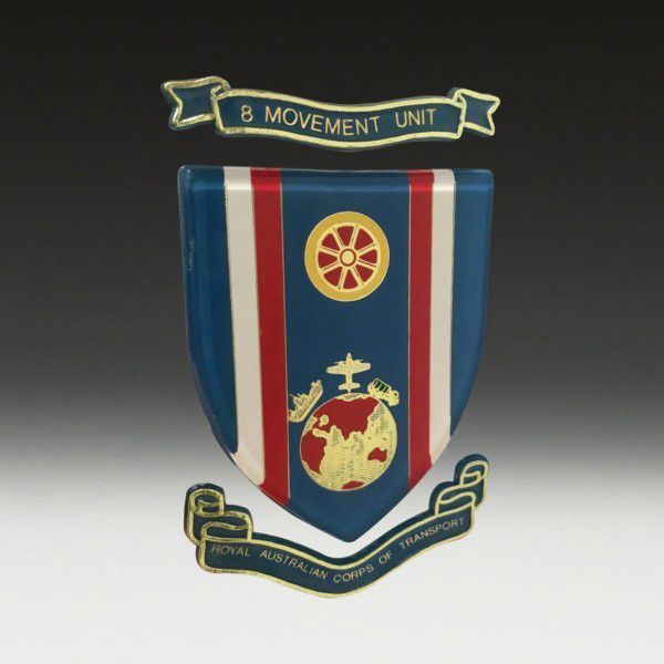 Blue, Red and White Colored Military Plaque
