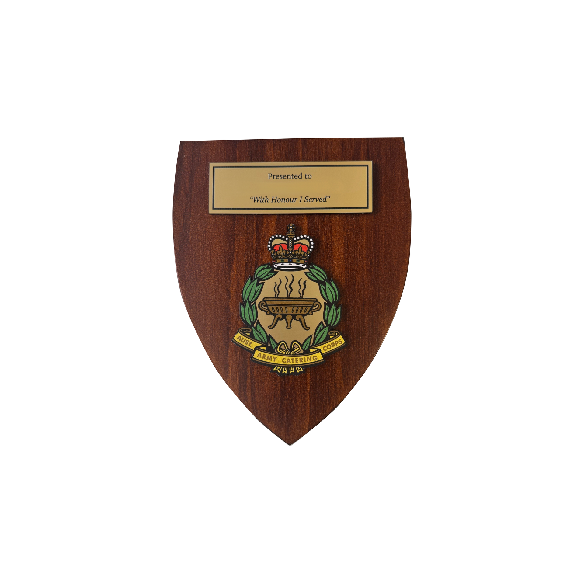 Various awards and desk accessories, including a silver tray, clock, and engraved plaques — NQ Plaques & Trophies In Mount Isa, QLD