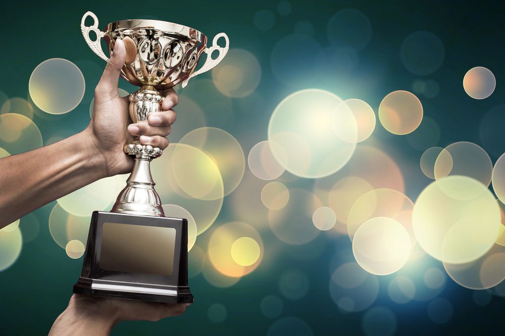 A Person Is Holding A Trophy In Their Hands — NQ Plaques & Trophies In Townsville, QLD