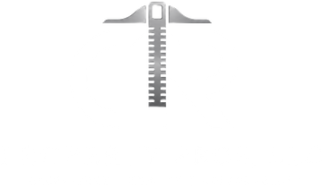 Gray zipper icon centered on a white background, partially unzipped at the top
