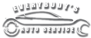 Everybodys Auto Service logo drawing of a car and a wrench