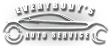 Everybodys Auto Service logo drawing of a car and a wrench