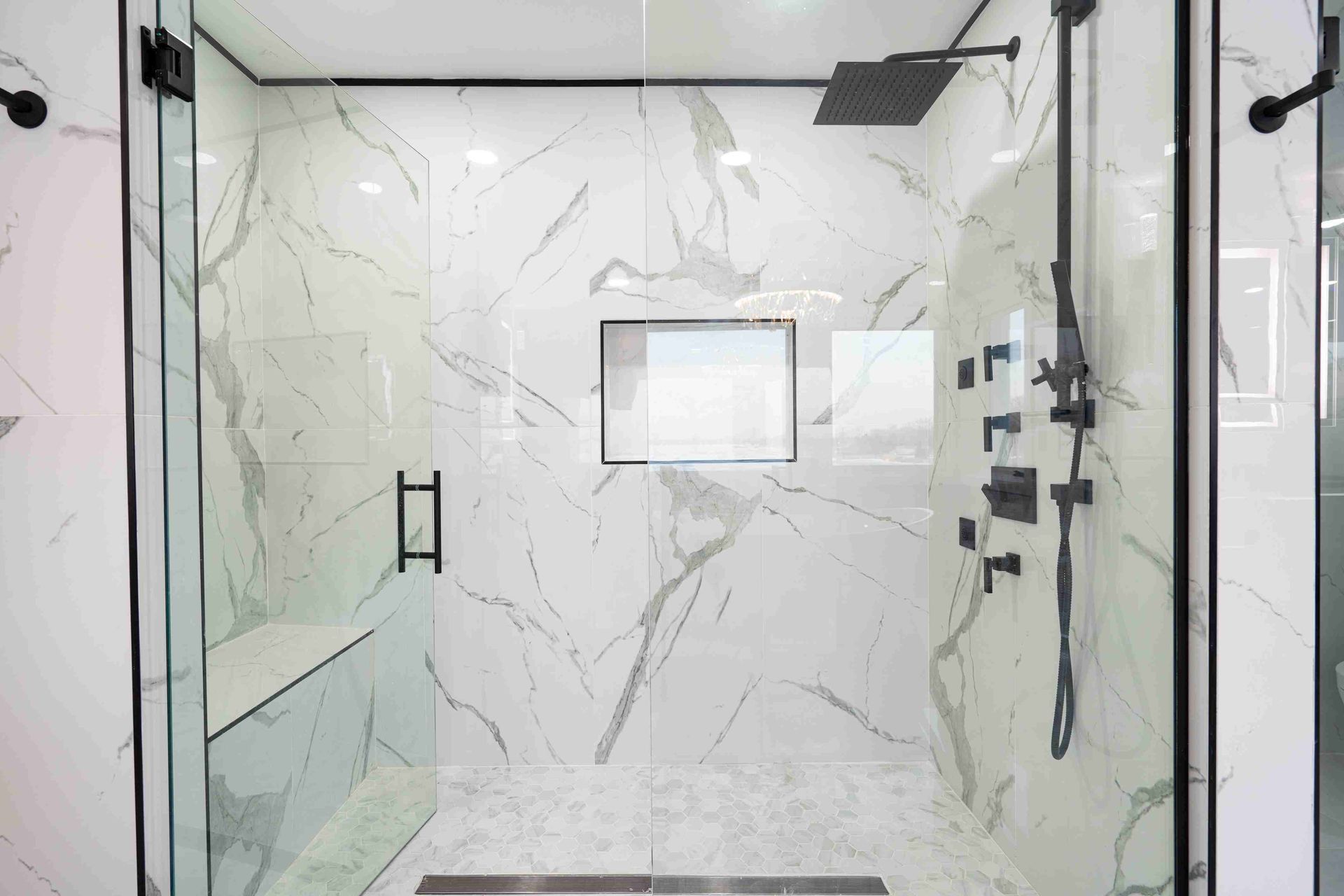 A brand new nice looking shower