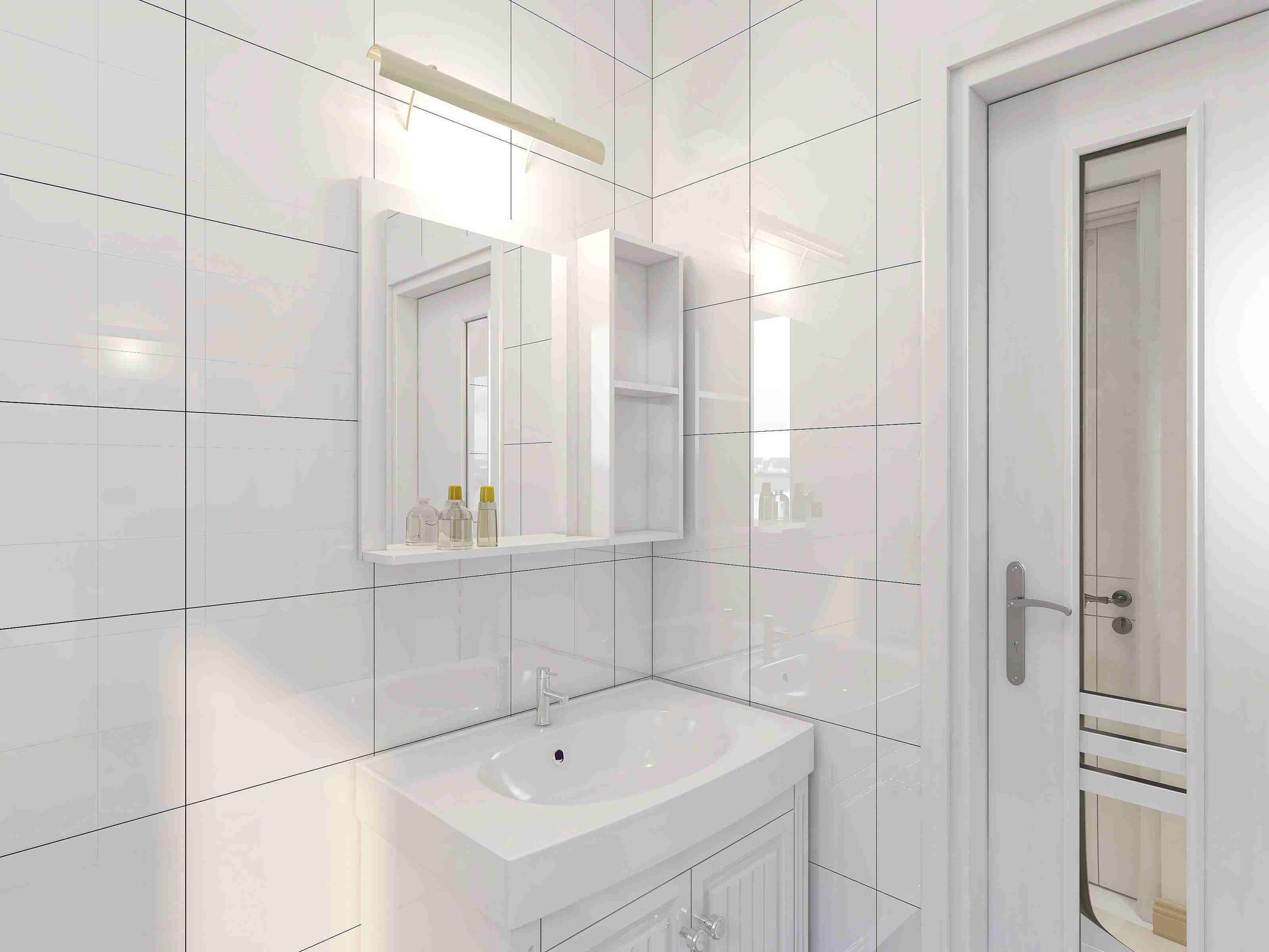 A newly remodeled bathroom