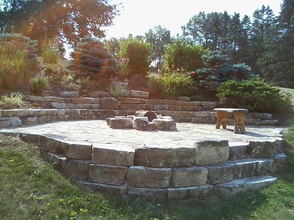 Retaining Walls with Firepits — Harvard, IL — Power Tree & Landscaping Retaining Walls with Firepits — Harvard, IL — Power Tree & Landscaping