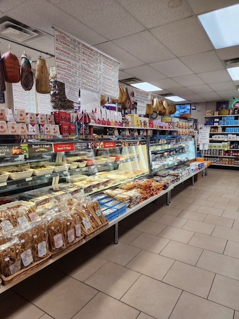 The inside of a grocery store filled with lots of food.