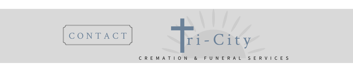 Tri-City contact banner with blue-gray logo on a light gray background