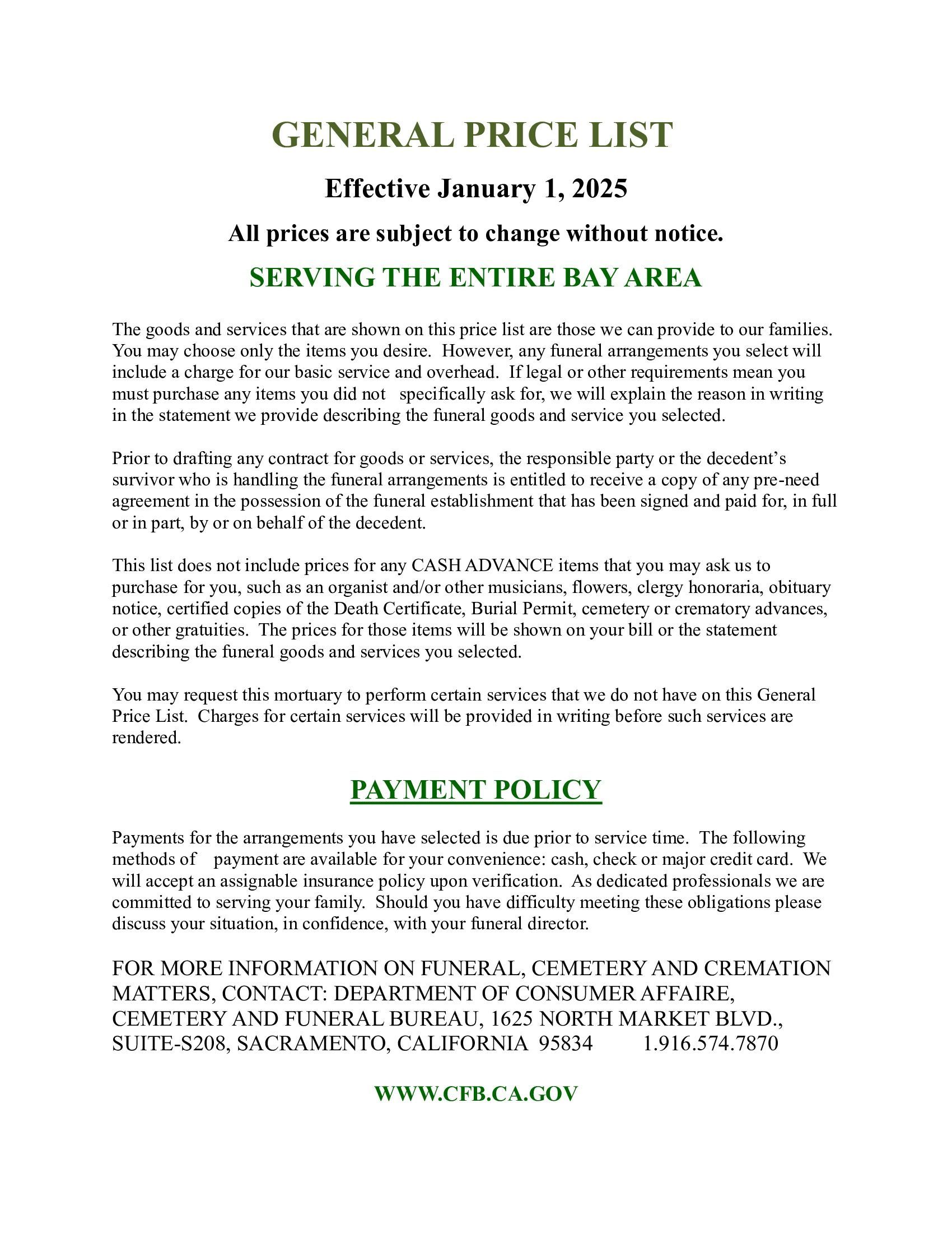 White flyer titled 