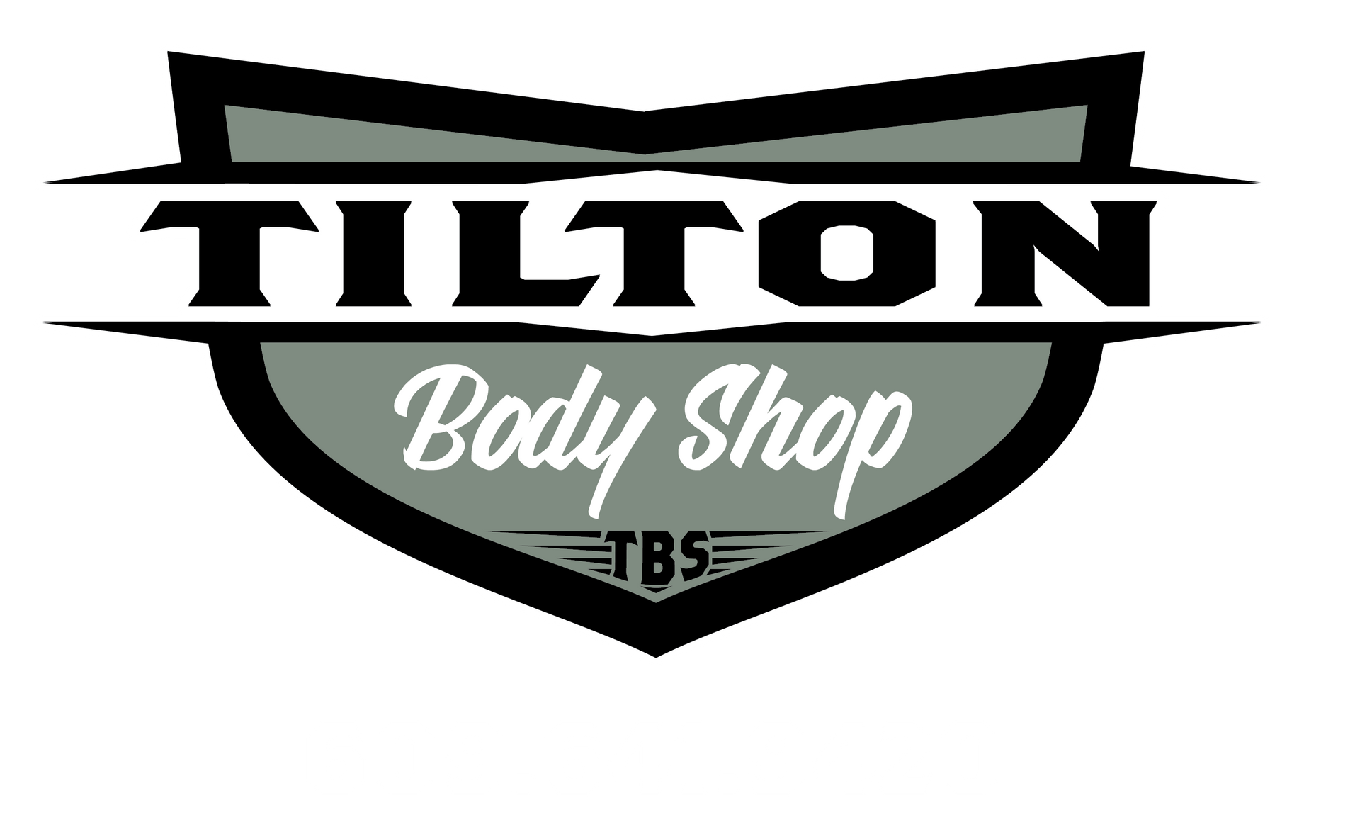A logo for a body shop called tilton body shop