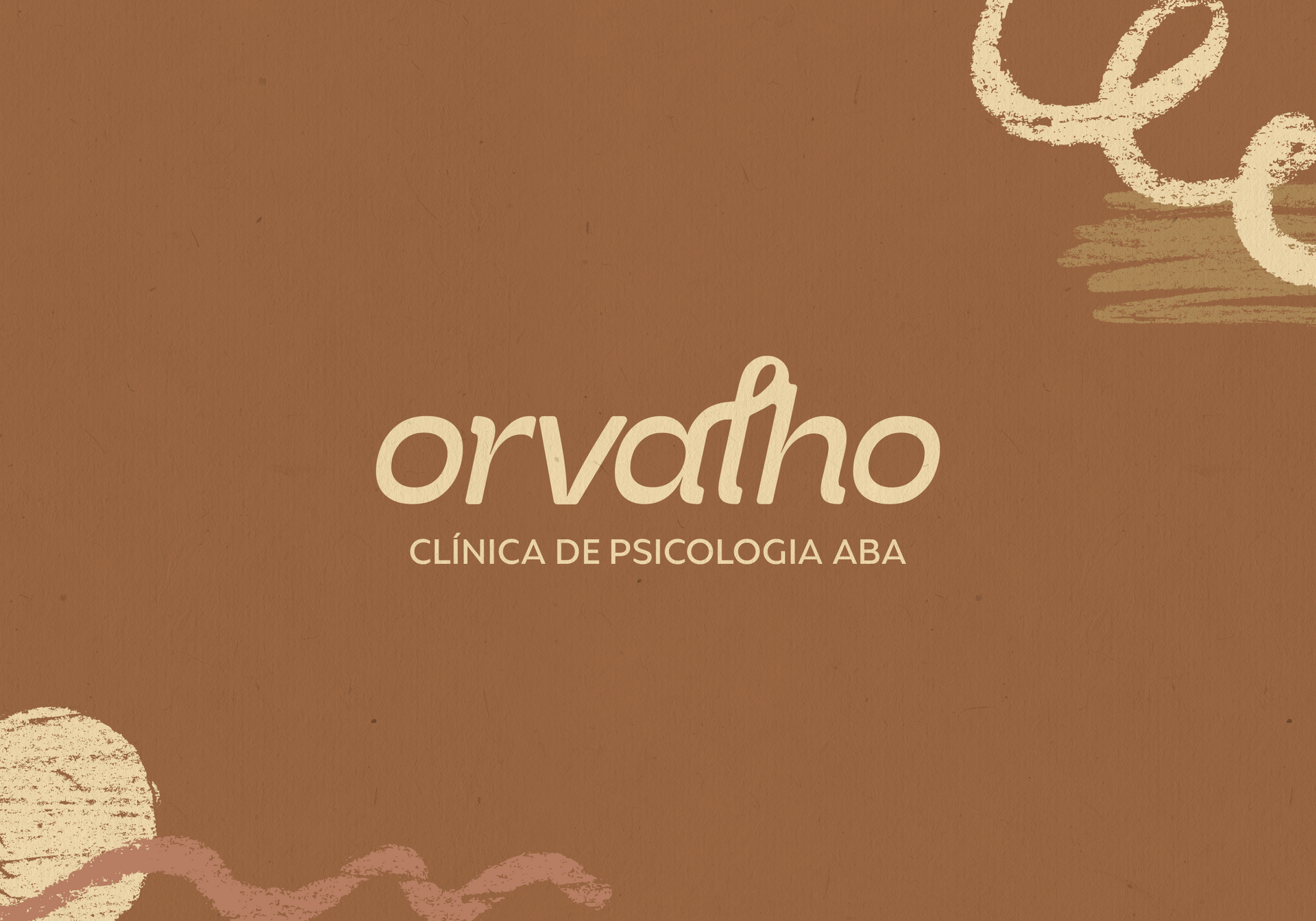Logo “orvalho” em fundo marrom, com o texto “Clínica de Psicologia ABA”.
