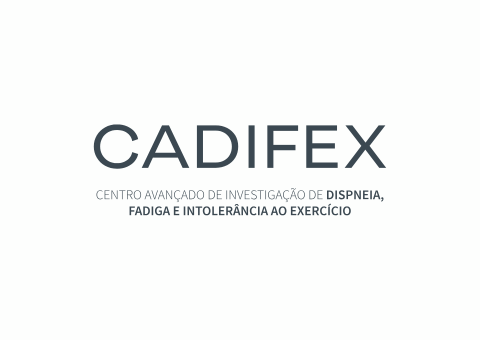Logotipo do CADIFEX, um centro avançado de pesquisa sobre dispneia, fadiga e intolerância ao exercício