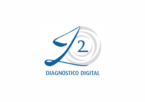 Logotipo azul com 