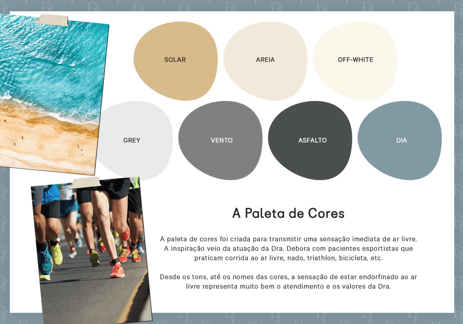 Uma colagem de imagens com as palavras a paleta de cores na parte inferior
