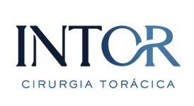 A blue and white logo for intor cirurgia toracica