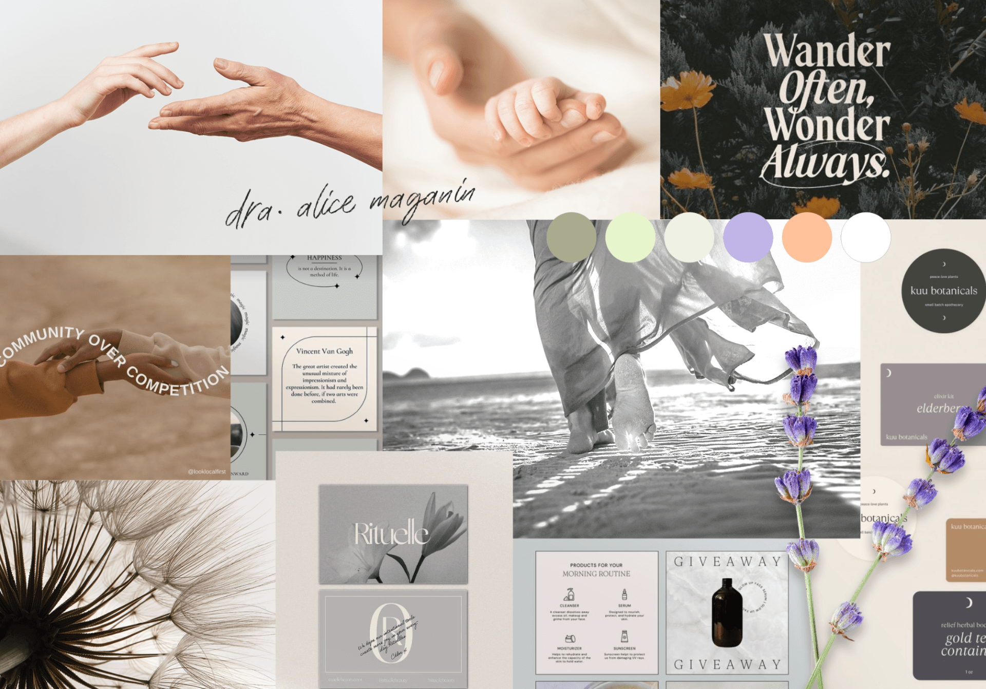 Moodboard Identidade Visual Dra. Alice Maganin Ginecologista e Obstetra