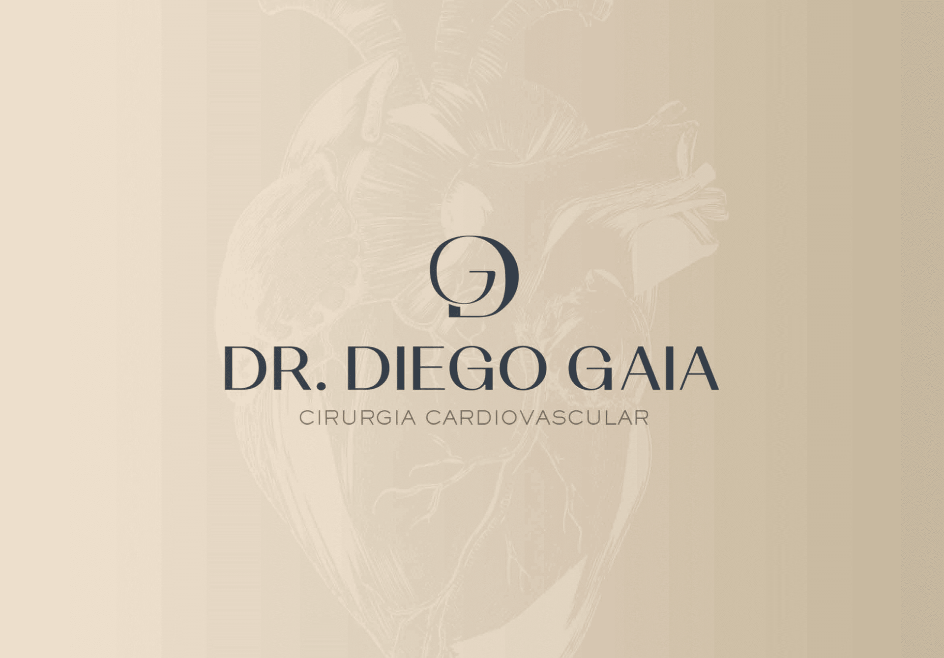 Um logotipo para o Dr. Diego Gaia com um coração no fundo