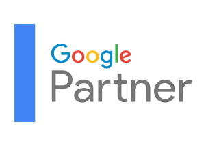 Um logotipo do Google Partners em um fundo branco.