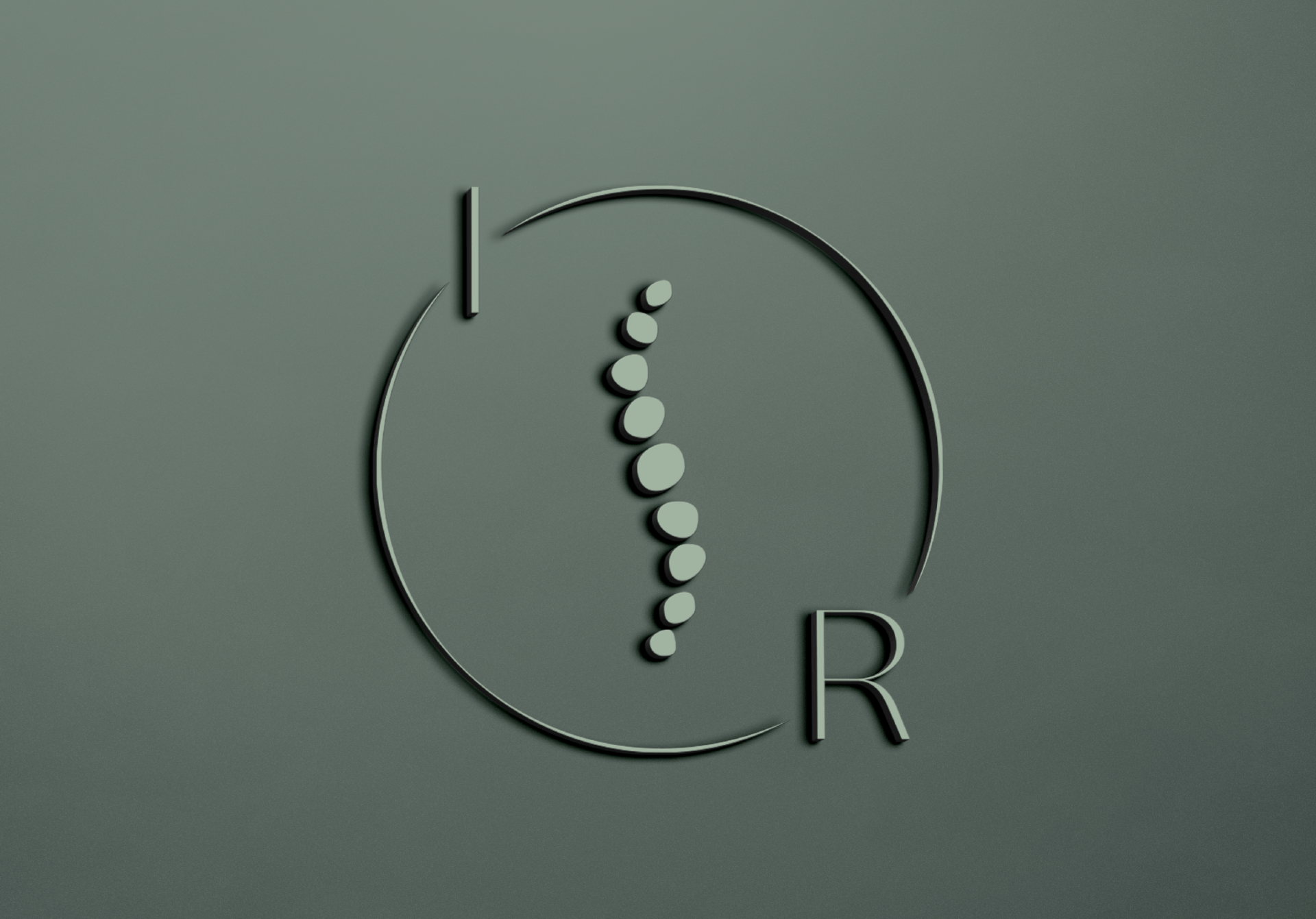 Um logotipo com a letra r e uma lombada em círculo