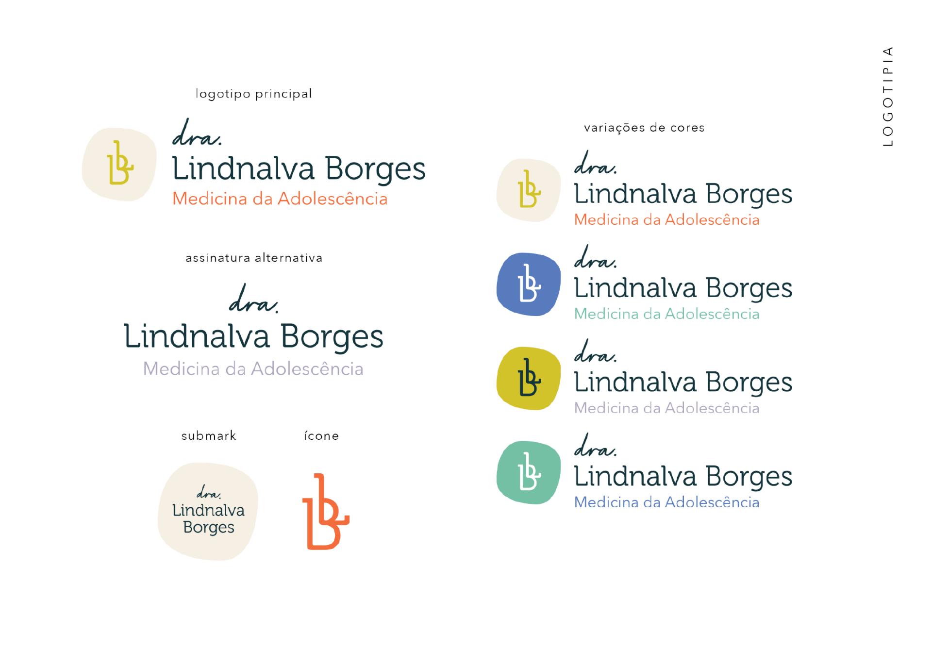 Um conjunto de logotipos para lindnaiva borges em um fundo branco