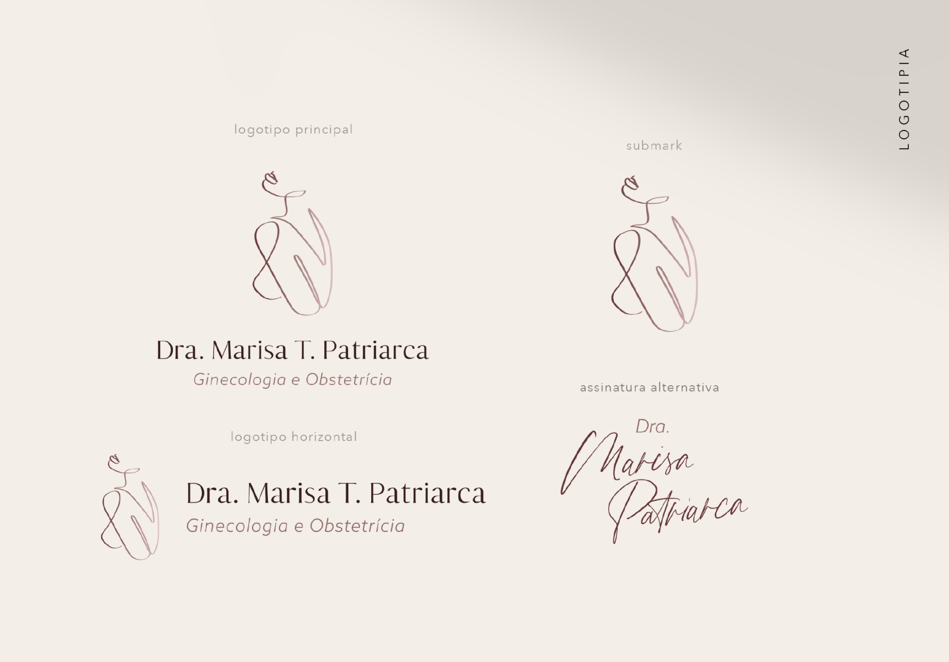 Alguns logotipos em um fundo branco, um dos quais é o desenho de uma mulher.