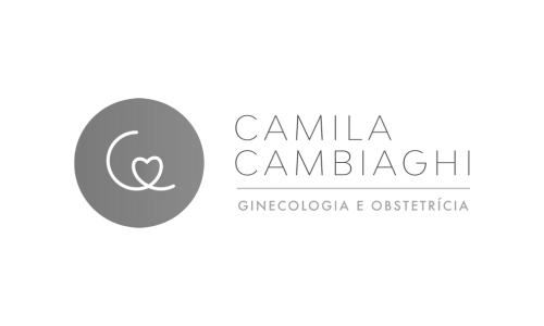 Um logotipo para camila cambiaghi, uma ginecologista e obstetra.