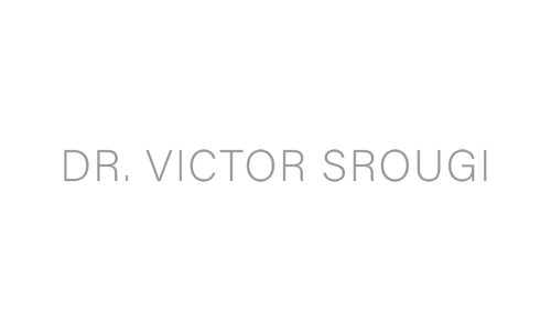 O logotipo do dr. victor srouge está em um fundo branco.