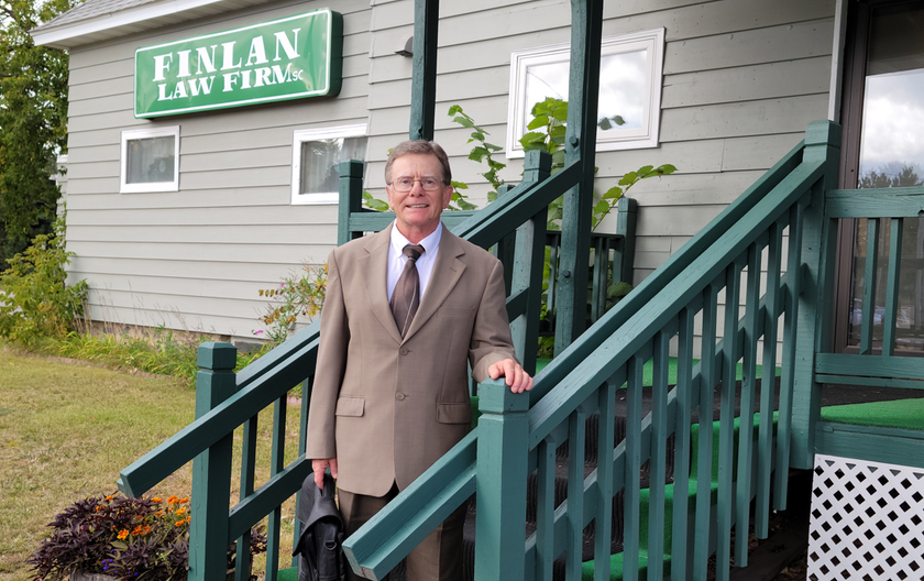Patrick H. Finlan outside of Finlan Law Firm, SC office