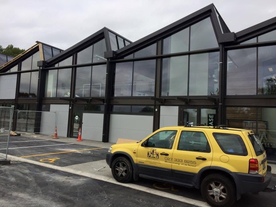 Profclean branded vehicle outside a Christchurch commercial building