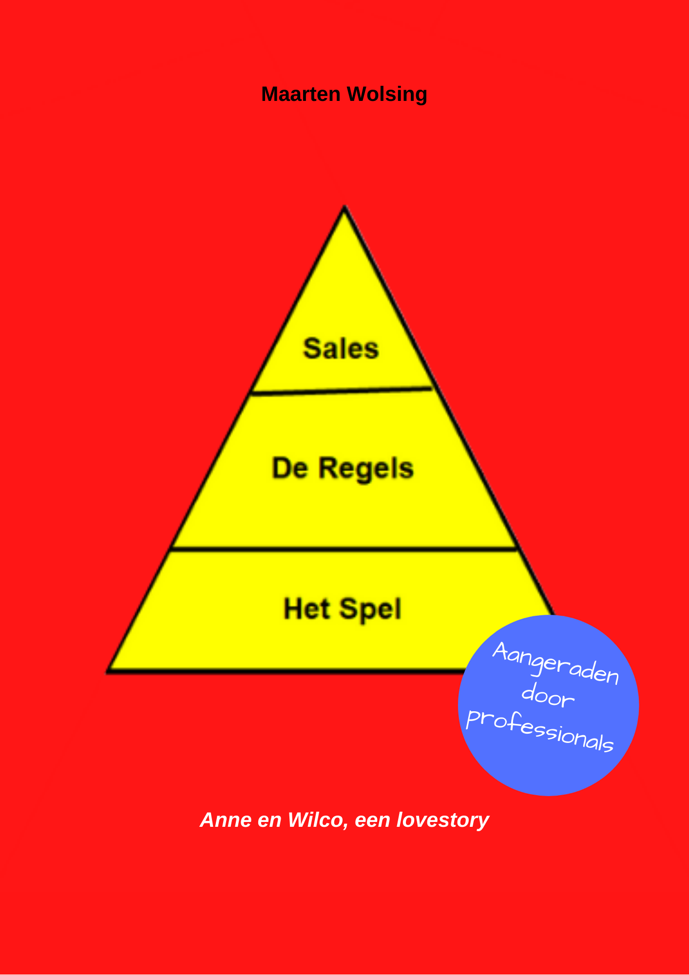 Een gele piramide met daarop de woorden sales de regels het spel