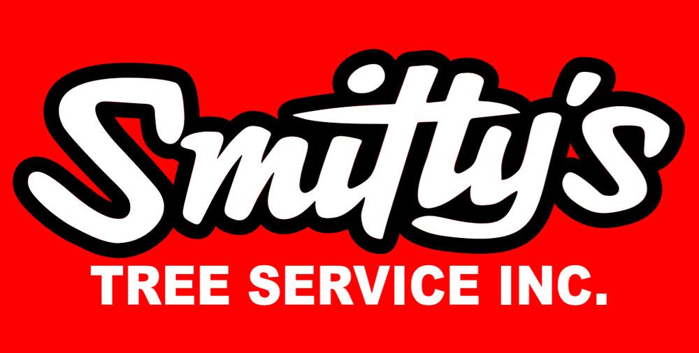 Smitty’s Tree Service Inc. logo in white on a red background