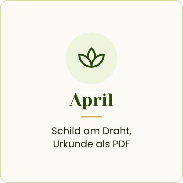 April: Schild am Draht, Urkunde als PDF