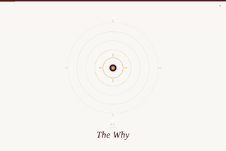 Minimalist white cover with concentric circles around a small central dot and the title “The Why” at the bottom