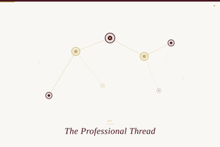 Network of dotted nodes with the title “The Professional Thread” beneath it.