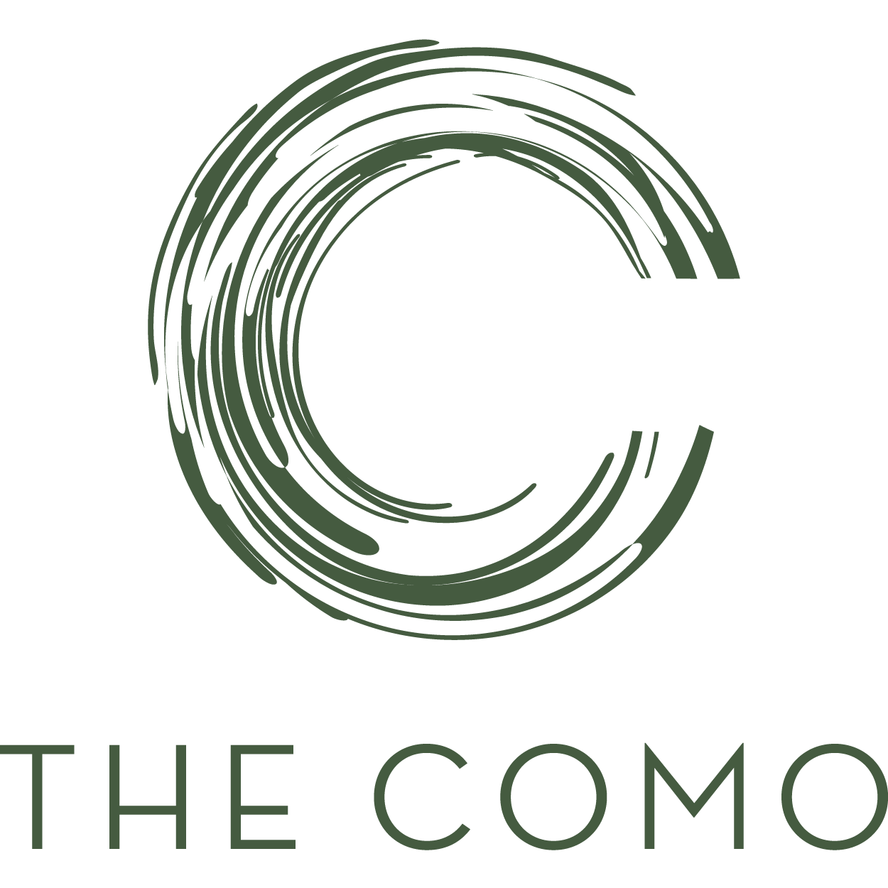 Green circular swirl logo above the text
